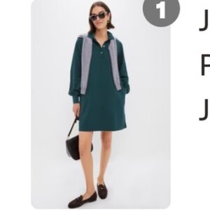 NWT Tuckernuck June Bug Long sleeve Polo Dress Dark Green Size Large